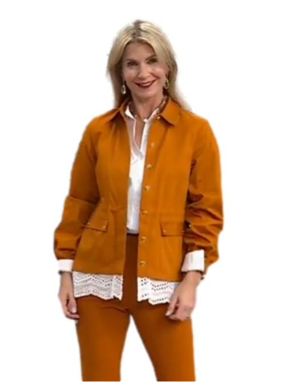 C. Wonder By Christian Siriano Women's Mixed Media Utility Jacket Honey Ginger L